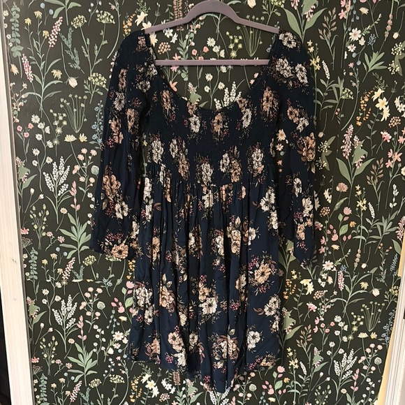 Torrid Blue and White Smocked Midi Dress - Picture 2 of 11